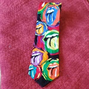 PAINTED TONGUES "Rare" Rolling STONES SILK TIE VINTAGE 1994